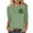 Army Green, variant on St Patrick's Day Women Shamrock Graphic T-Shirt 3/4 Sleeve Crewneck Loose Casual Festival Tops
