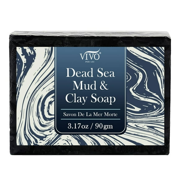 Vivo Per Lei Barra de jabón del Mar Muerto – Jabón facial para mujeres – Contiene carbón de sal del Mar Muerto – 3.17 oz – Paquete de 1