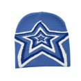 thumbnail image 3 of Women Knit Hat with Star Pattern Slouchy Beanie Soft Lightweight Warm Cap Blue, 3 of 8