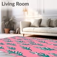 thumbnail image 2 of ODIKA 5'x7' Machine Washable Non-Slip Area Rug, Conifer Needle Cascade Winter Wonderland Anti Slip High Traffic Rug with Pad, Pink, 504945, 2 of 8