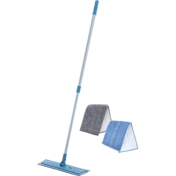 Superio Miracle Mop Microfiber Flat Mop with Dusting and Mopping pad Refills, Kitchen, and Bath Cleaning, for Hardwood Floors, Ceramic Tiles, Linoleum, and More.