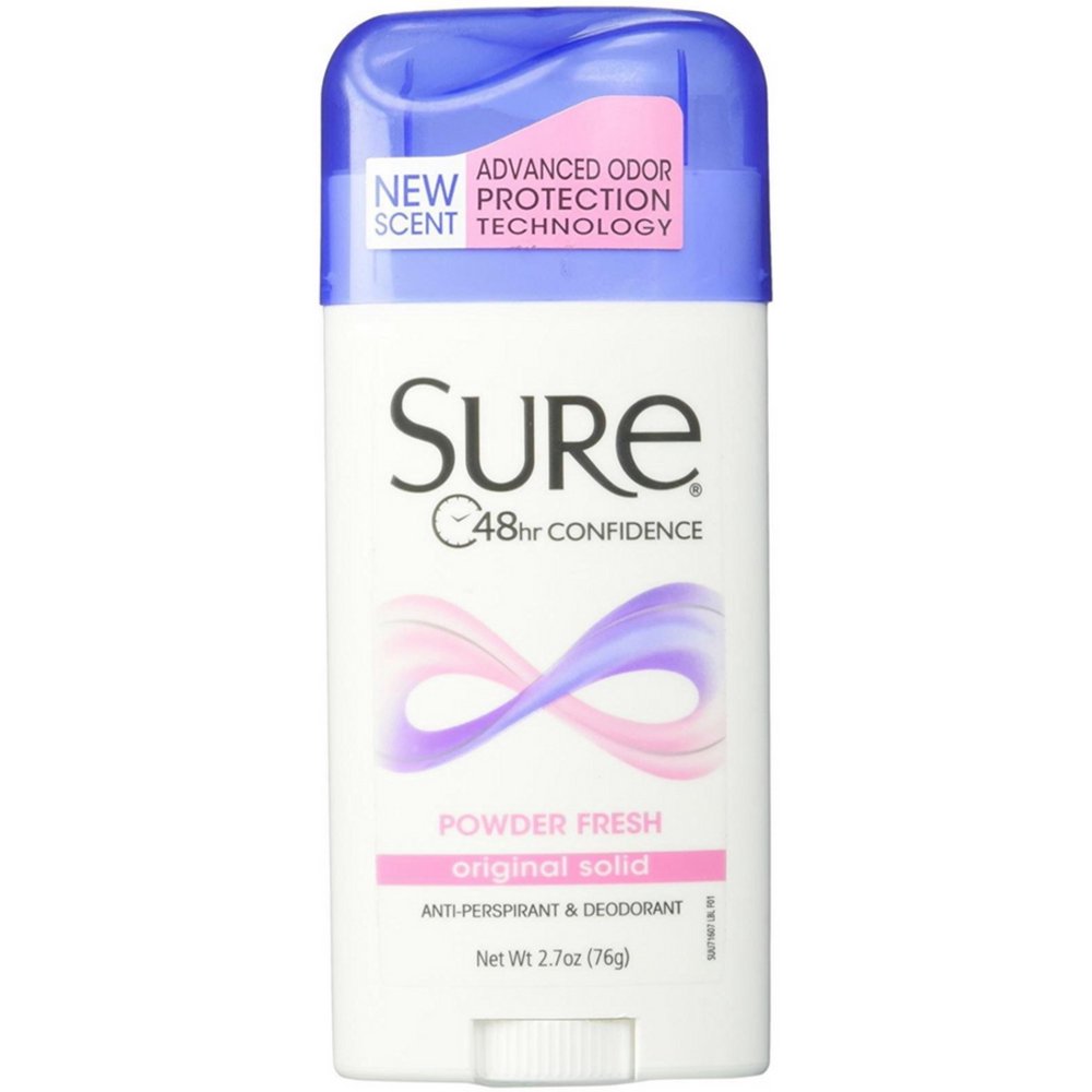 Sure Wide AntiPerspirant Deodorant Original Solid Powder Scent 2.70 oz