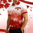 thumbnail image 2 of Telankuip Mens Canadian Flag Polo Shirts Short Sleeve Quarter Button up Red Maple Leaf Graphic Tees Casual Style Thin Soft Breathable Sports and Leisure Patriotic Pullover Top 1-Red S, 2 of 5