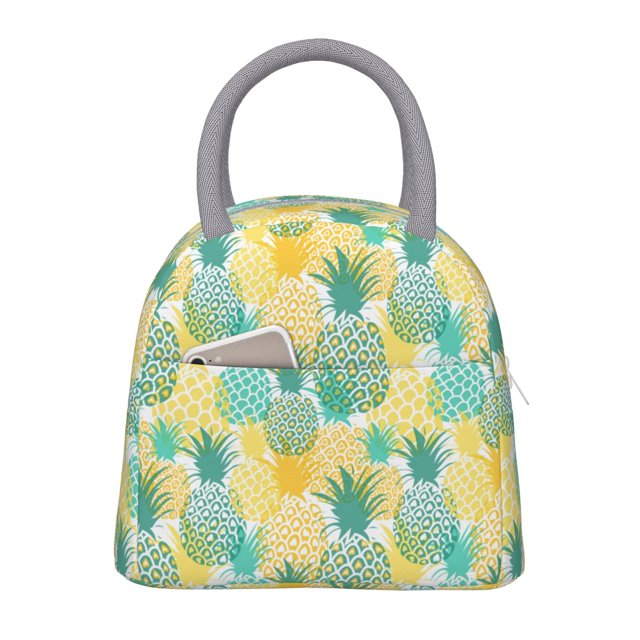Easygdp Pineapples1 Bolsa de Almuerzo Insulada Grande, Forro de Aluminio, Diseño Espacioso, a Prueba de Fugas, Ideal para Trabajo, Picnics, Viajes y Actividades al Aire Libre