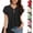 Black, variant on Womens Tops Summer Dressy Casual Shirts Short Sleeve V Neck Blouses Business Work Tshirts Button up Shirt for Women Long Sleeve Knit Half Sleeve Women Shirt Women Tops Summer Extended Shirt for Women