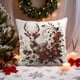 thumbnail image 5 of Funda de almohada navideña | Funda de almohada decorativa festiva con estampado de renos y Papá Noel | Decoración festiva para el hogar, ideal para sofá y cama | Funda de cojín cuadrada de 45x45 cm, 5 of 6