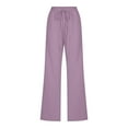 thumbnail image 3 of ShiShine Womens Wide Leg Sweatpants High Waisted Baggy Pants Drawstring Athletic Joggers, 3 of 5