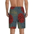thumbnail image 3 of Naloa Ladybug Men's Short Pajama Pants, Lounge Comfort Shorts with Elasticized Waistband and Side Pockets - 4X-Large, 3 of 9
