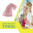 thumbnail image 3 of pitrice Cotton Sports Towel Solid Color Rectangular Replacement Water Absorbent Running Bodybuilding Towel Washcloth Accessories Pink, 3 of 9