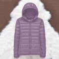 thumbnail image 4 of kamemir Packable Puffer Jacket for Women Hooded Lightweight Quilted Travel Long Puffer Coat with Pockets(Purple,M), 4 of 5