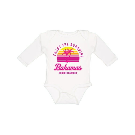Inktastic Enjoy the Sunshine Bahamas Summer Paradise Boys or Girls Long Sleeve Baby Bodysuit
