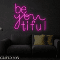 thumbnail image 4 of Glowneon Be You Tiful Neon Sign, Beauty Salon Led Sign, Makeup Decor, 4 of 4