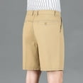 thumbnail image 4 of Lovskoo Men's Dress Shorts Flat Front Solid Color High Waist Knee Length Pants Business Suit Pants Straight Leg Shorts Khaki, 4 of 6
