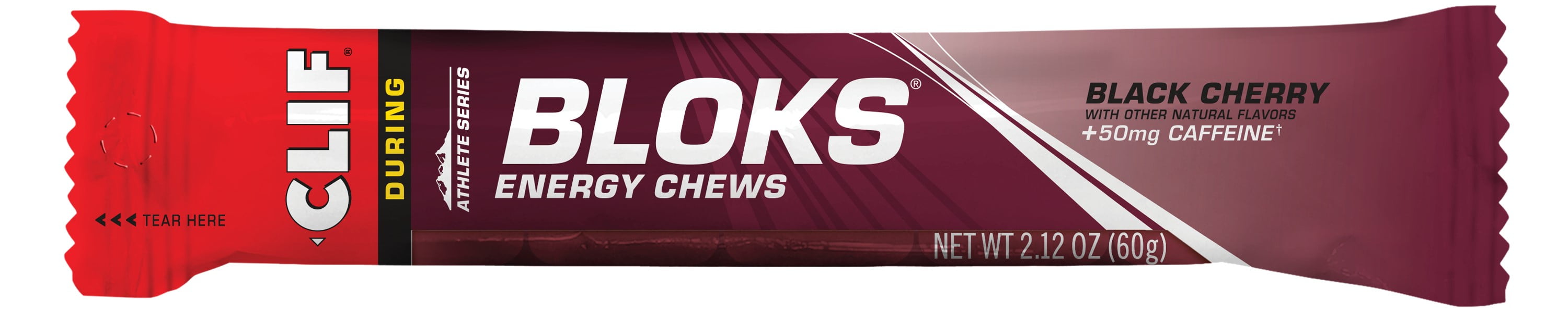 CLIF BLOKS Energy Chews Black Cherry Flavor 50mg Caffeine 2.12
