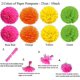 thumbnail image 4 of Suministros de decoración para fiestas, 20 piezas de flores de pompones de papel multicolor, pancarta triangular, abanico de guirnaldas de fiesta de cumpleaños, fiesta mexicana de carnaval JM, 4 of 5