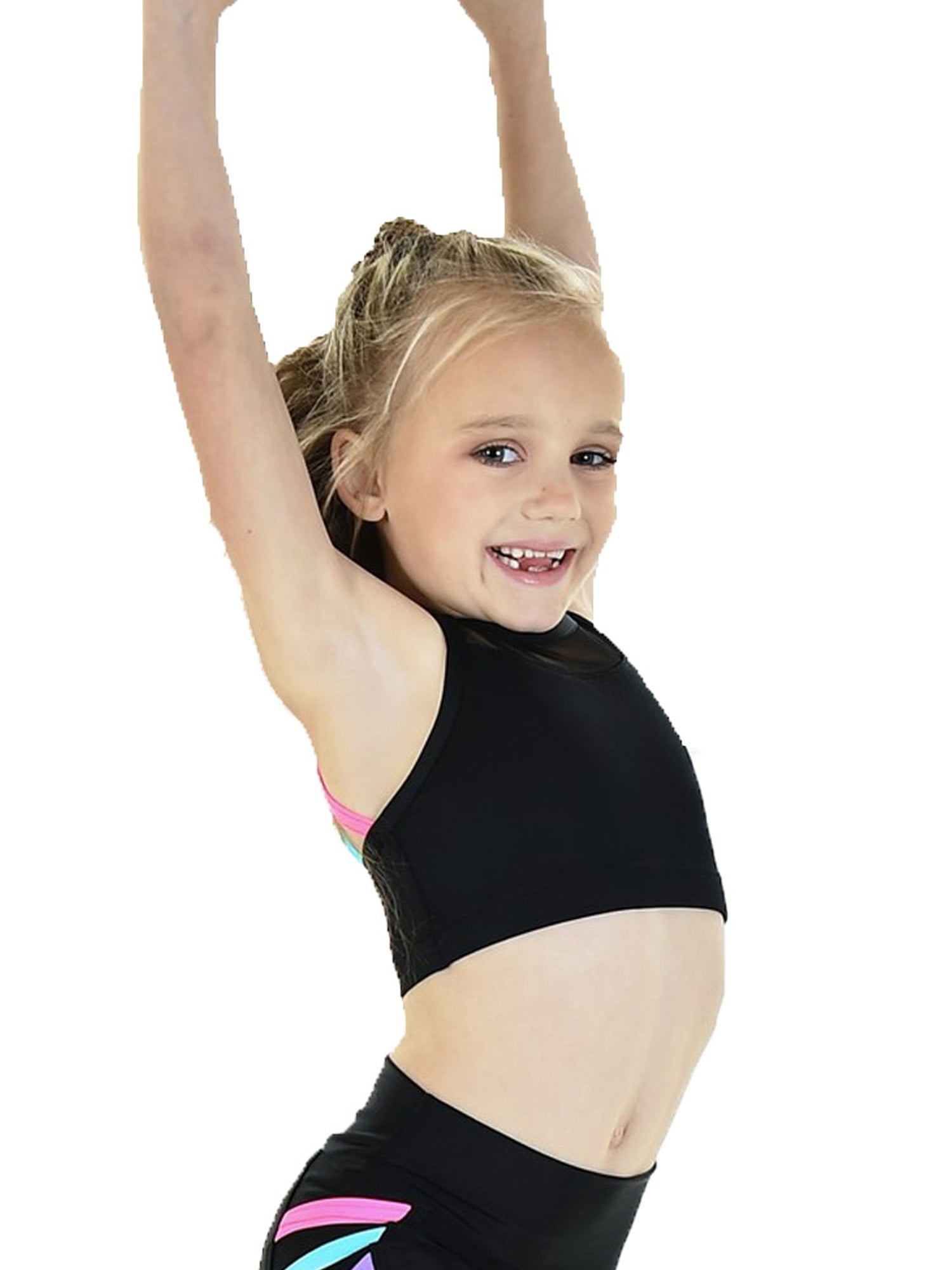 Butterfly Treasures Little Girls Black Three Colored Straps Clasp