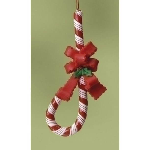 J Shape Upside Down Candy Cane For Jesus with Bow Christmas Ornament ...
