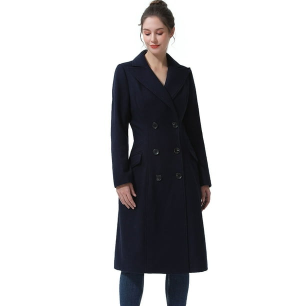 Bgsd Women S Bri Long Wool Pea Coat, Long Pea Coat Plus Size