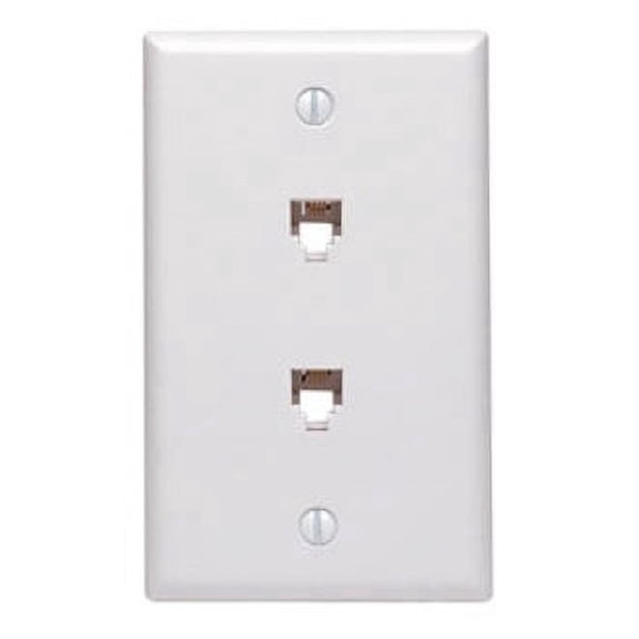 Leviton 40244-I Ivory Duplex Phone Jack Wall Plate