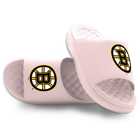 Youth ISlide Pink Boston Bruins Primary Motive Slide Sandals