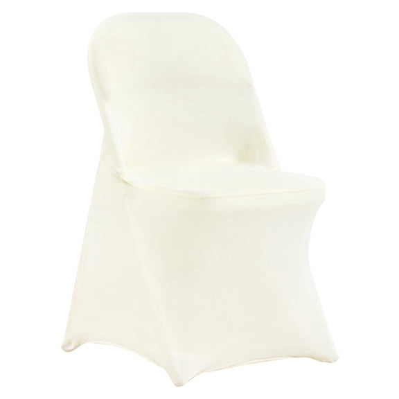 VEVOR Stretch Spandex Folding Chair Covers, Universal Fitted Chair Cover, Removable Washable Protective Slipcovers, for Wedding, Holiday, Banquet, Party, Celebration, Dining (50PCS Beige)
