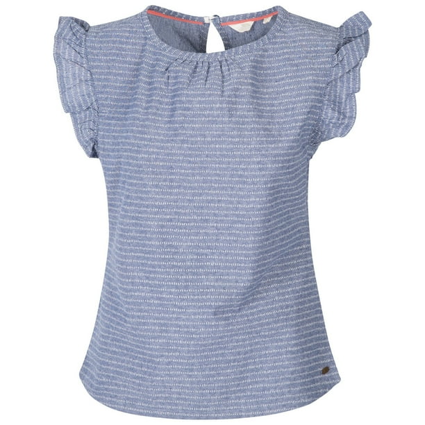 Trespass - Camiseta Cathy para Mujer (Blanco, Chambray)