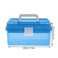 Blue Portable Box Organizer Multipurpose Sewing Box Tool Box Crafts And Supplies Storage Case
