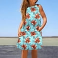 thumbnail image 6 of TGSLY Girls Summer Princess Dresses Cute Flower Printed Sleeveless Suspender Flared Skater Dress Loose Flowy Swing Beach Vacation Sundress with Pockets Multicolor#15 9 Years, 6 of 9