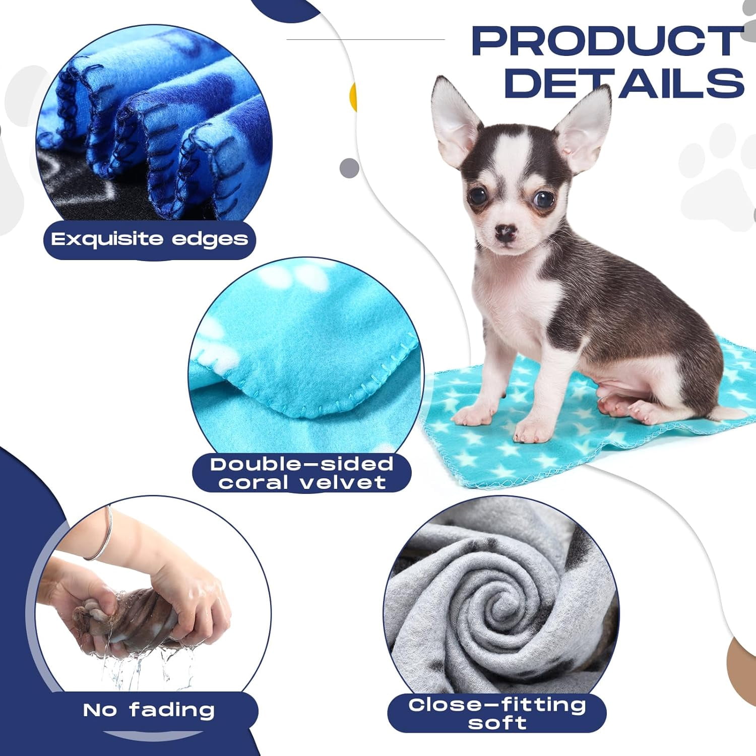 28 Pieces Puppy Blanket Bulk Small Fleece Pet Blanket for Puppy Dogs Kitten Cats Pets Soft Warm Paw Print Sleep Mat Bed Covers, 28 Styles(15.75 x 23.63 Inch)