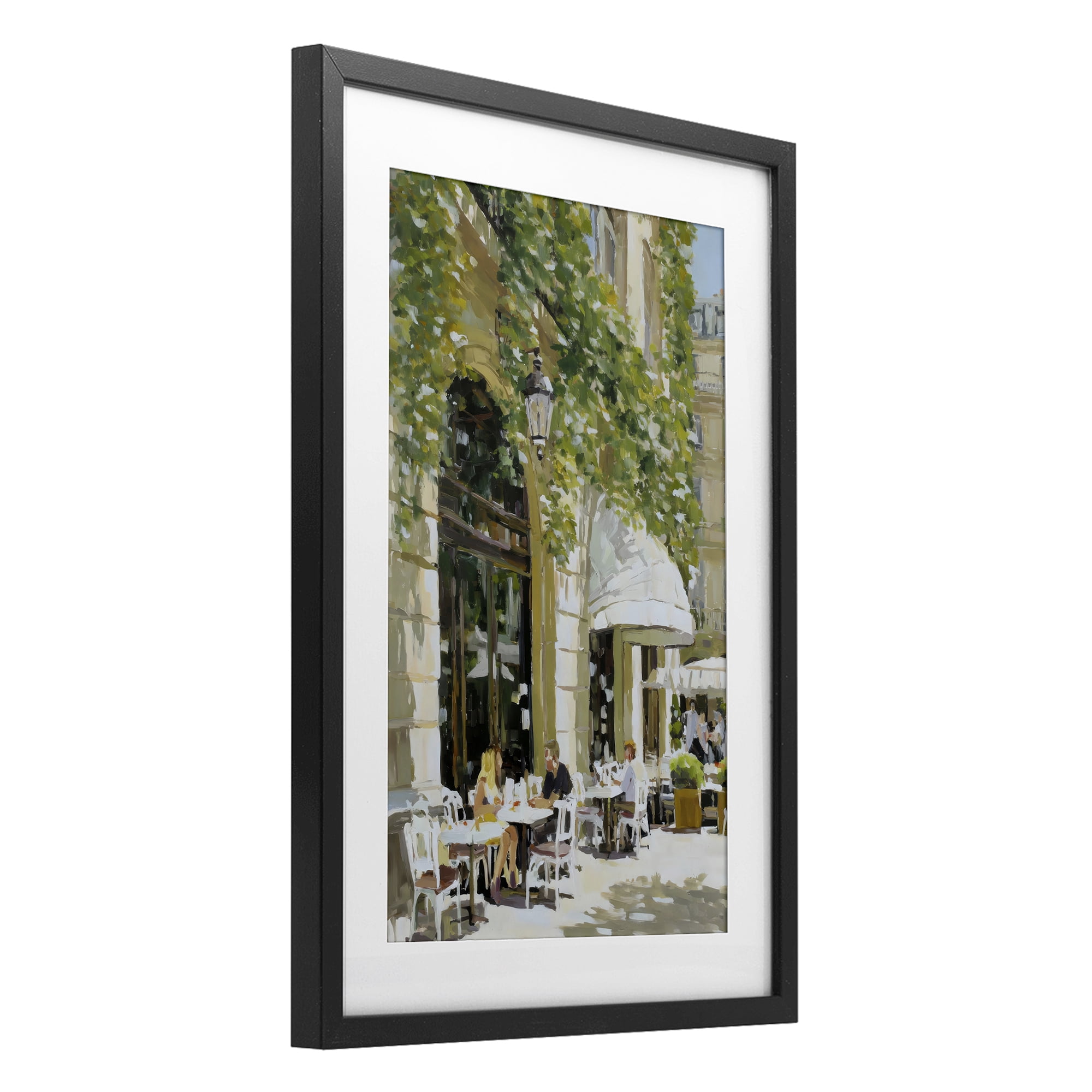 Stupell Industries Sunny Day Cafe Terrace Black Framed Print Under Glass, design by Petal Prints Design