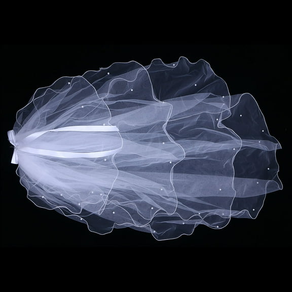 FESTFENDS Cathedral Bridal Veil White Tulle Metal 1Set 39x3.5x0.8In