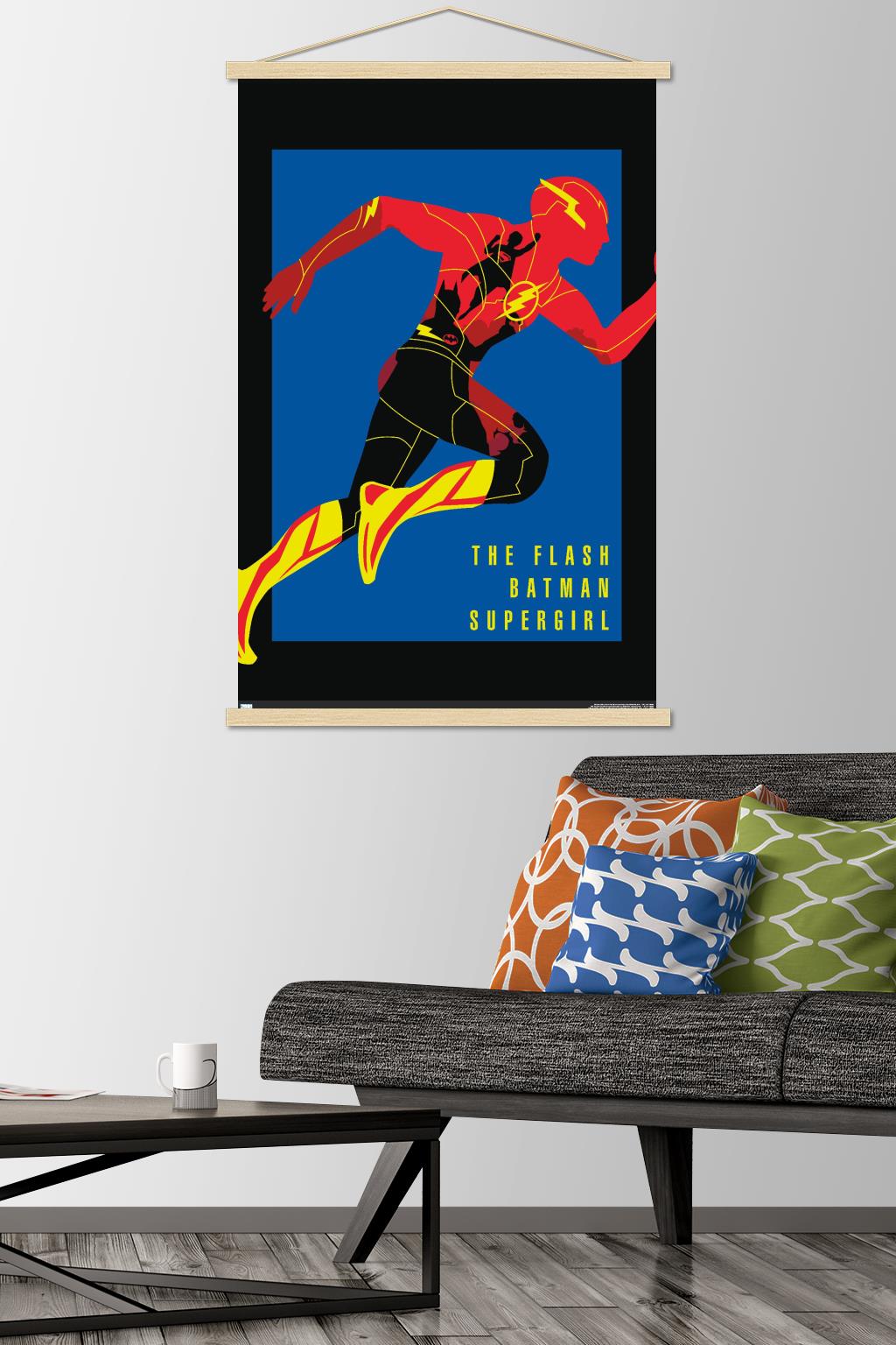 DC Comics Movie The Flash - Heroes Wall Poster with Magnetic Frame, 22.375" x 34"