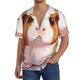 thumbnail image 1 of Balery Cartoon Guinea Pig Camisa Casual de Manga Corta con Botones para Hombre, Texturizada, Estilo Cubano, para Playa, Verano-4X-Large, 1 of 5