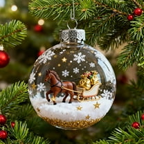 2026 Horse Collection Crystal Acrylic Ornament,Handcrafted Vivid 3D Animal Christmas Decoration Luxury Winter Holiday Tree Decor Gift Sparkling Star Accents Ball Gift For Horse Lover F