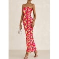 thumbnail image 3 of Vestido largo sin tirantes con estampado floral PRETTYGARDEN para mujer, 3 of 9
