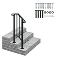 thumbnail image 6 of IVV Matte Black Wrought Iron Stair Handrail Handrail Pile Suitable for 1-2 Step Handrail, 6 of 9