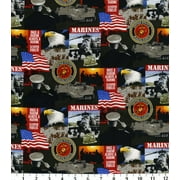 Fabrique Innovations Cotton 36" x 44" U.S. Marines Fabric, per Yard