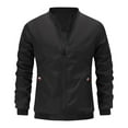 thumbnail image 2 of Zysthvn Bomber Winter Jackets for Men Workwear Lightweight Casual Mens Coats Stand Collar Solid with Pockets Full Zip Long Sleeve, 2 of 3