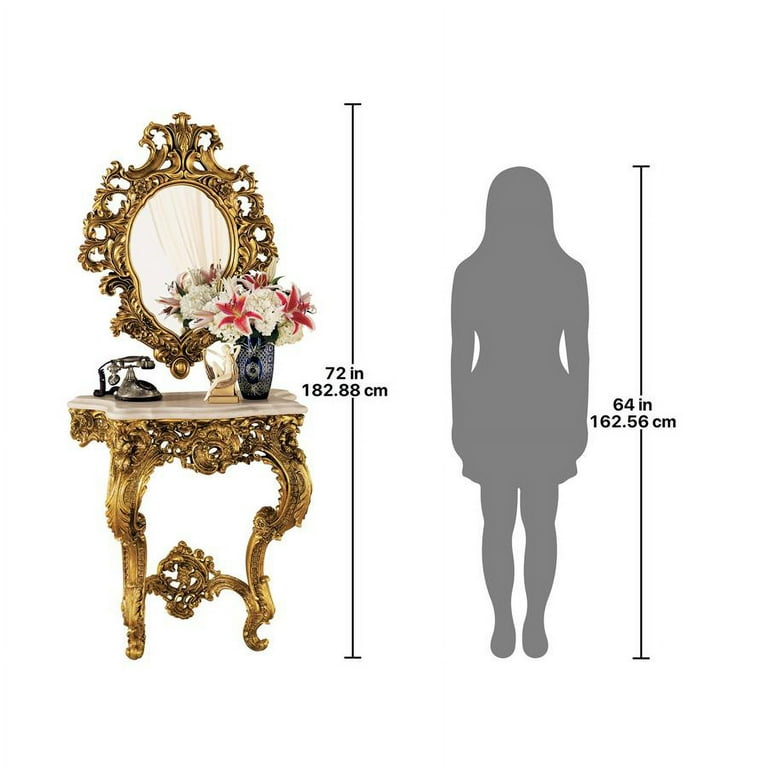 Design Toscano Madame Antoinette Wall Console Table Salon Mirror Set Entrance Hall Entryway Furniture Decor Accent Walmart