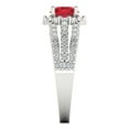 thumbnail image 3 of Halo Engagement Ring for Women - 1.83ct Simulated Ruby in 14K White Gold Promise Ring, 3 of 6