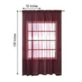 thumbnail image 3 of Efavormart 2 Panels Burgundy Sheer Organza Window Drapery with Rod Pocket Window Treatment Curtain Panels - 52"x 108", 3 of 11