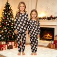 thumbnail image 2 of Wuceii Christmas Pajamas Family Matching Set - 2 piece Cute Black Santa Claus Print Long Sleeve Top & Pants Pajamas, Holiday Movie Night Loungewear Jumpsuit for Christmas Eve for 9 Years Pjs, 2 of 7