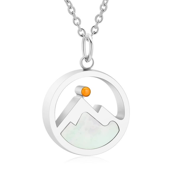 Personlized Sun Mountain and Sea Pendent for Ashes and Chain Cremation Jewelry for Ashes Perfume Memory Necklace for Men Women