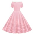 thumbnail image 4 of Edvintorg Girls Dresses for Party Cute Polka Dot Printing Turndown Neck Short Sleeve A Line Dress Summer Teenage Girls' Clothing 5-14 Years, 4 of 6
