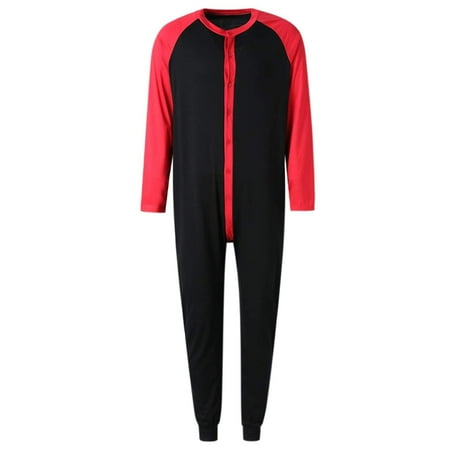

XIAOFFENN Women One Piece Pajamas Adults Butt Flap Soft Long Sleeve Sleepwear Jumpsuit