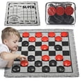 thumbnail image 1 of Juego de mesa Giant Checkers QuadPro 3 en 1 con alfombrilla, 1 of 7