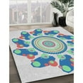 thumbnail image 2 of Ahgly Company Indoor Rectangle Patterned Slate Blue Grey Novelty Area Rugs, 2' x 5', 2 of 6