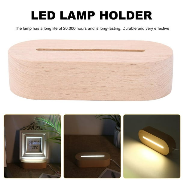 Pedestal de pantalla ovalada Base de luz LED con USB - Luces Blanco WDOplteas Para estrenar