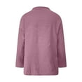 thumbnail image 5 of ZyeKqe Womens Long Sleeve Shirts Round Neck Top Solid Color Loose Fitted Tees Top Blouses, 5 of 6