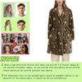 thumbnail image 4 of Oksale Plus Size Flannel Robes for Women with Pockets Cute Graphic Bathrobe Soft Long Sleeve Belt Robe Cozy Mini Pajama Dress for Home 2025 Brown XL, 4 of 6